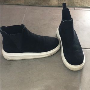 black and white boots